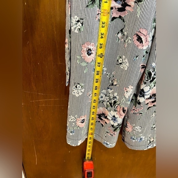 CRYSTAL Sky Womens Jumpsuit Black And White Stripes Floral Size 3 - Picture 12 of 14